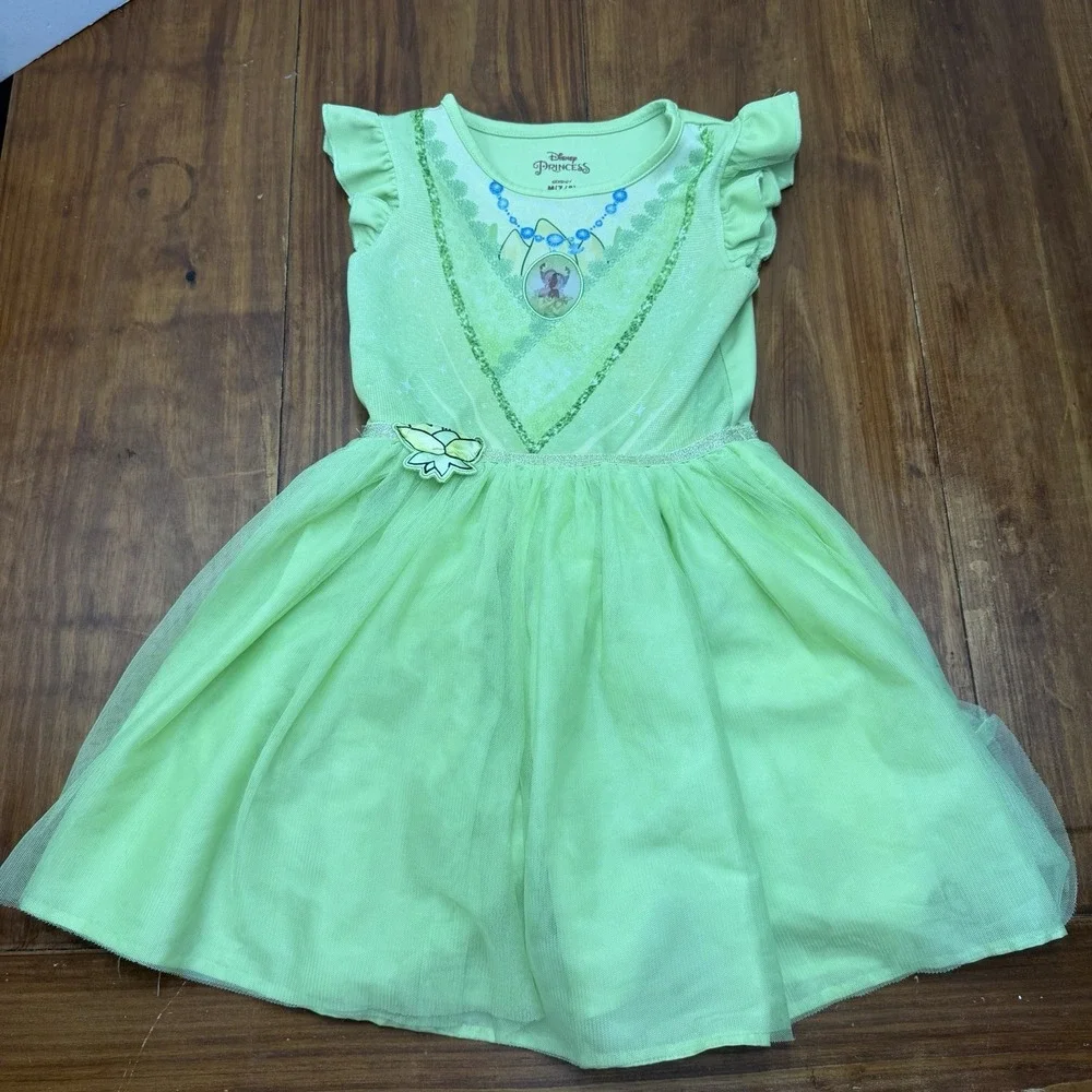 Disney Princess Tiana Dress Costume Cosplay Size 7/8 Hologram Halloween - Picture 2 of 7